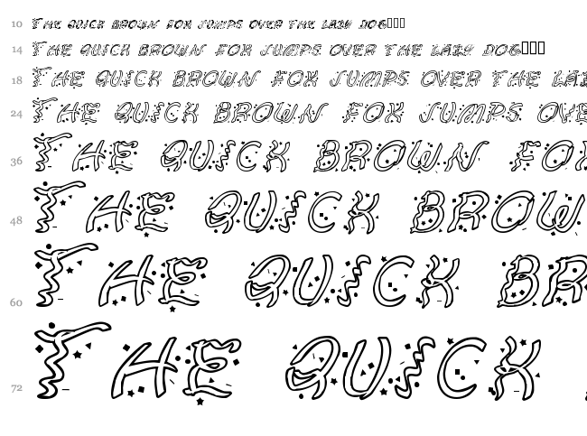 Ruban Extravaganza font waterfall
